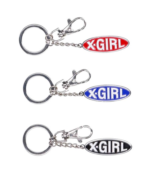 X-girl（エックスガール）の「BASIC OVAL LOGO KEY CHARM（キーホルダー・レディース・レッド/ブルー/ブラック・ONE SIZE）」の15枚目の写真