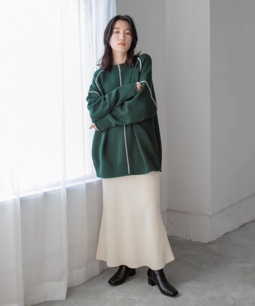 LOWRYS FARM（ローリーズファーム）の「リブカットマーメイドスカート　259259（スカート・レディース・アイボリー/ブラック/ダークブラウン/グリーン・FREE）」の14枚目の写真