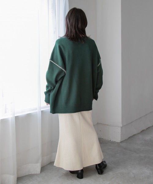 LOWRYS FARM（ローリーズファーム）の「リブカットマーメイドスカート　259259（スカート・レディース・アイボリー/ブラック/ダークブラウン/グリーン・FREE）」の10枚目の写真