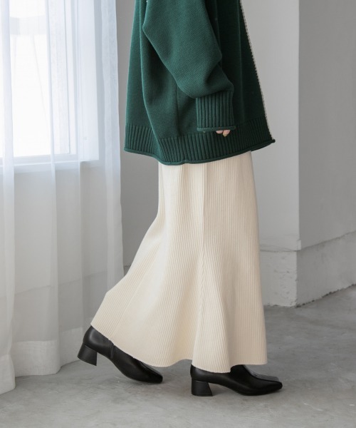 LOWRYS FARM（ローリーズファーム）の「リブカットマーメイドスカート　259259（スカート・レディース・アイボリー/ブラック/ダークブラウン/グリーン・FREE）」の5枚目の写真