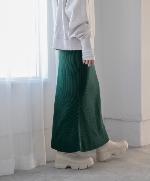 LOWRYS FARM（ローリーズファーム）の「リブカットマーメイドスカート　259259（スカート・レディース・アイボリー/ブラック/ダークブラウン/グリーン・FREE）」の12枚目の写真