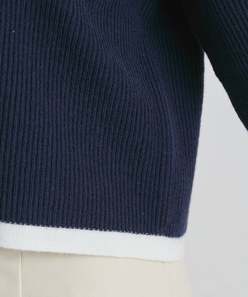 vis-`a-vis（ビサビ）の「【WEB限定】いろいろ釦バイカラー短丈クルーカーディガン（カーディガン/ボレロ・レディース・ホワイト/ネイビー/ピンク・FREE）」の17枚目の写真