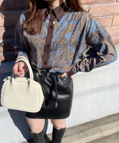 nemne store(ネンネストア)の「アソート配色柄シャツ(シャツ/ブラウス・レディース・ブラック系その他/アイボリー系/ネイビー系・フリー)」の6枚目の写真