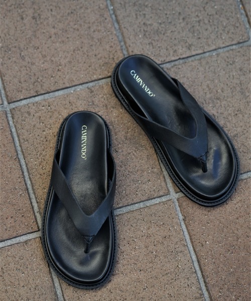 セール】CAMINANDO/カミナンド THONG SLIDES トングスライド レザー 