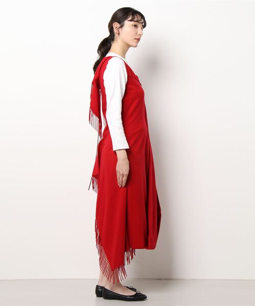 iRENE（アイレネ）の「Fringe Scarf Dress（ワンピース・レディース・レッド/マルチ・36）」の3枚目の写真