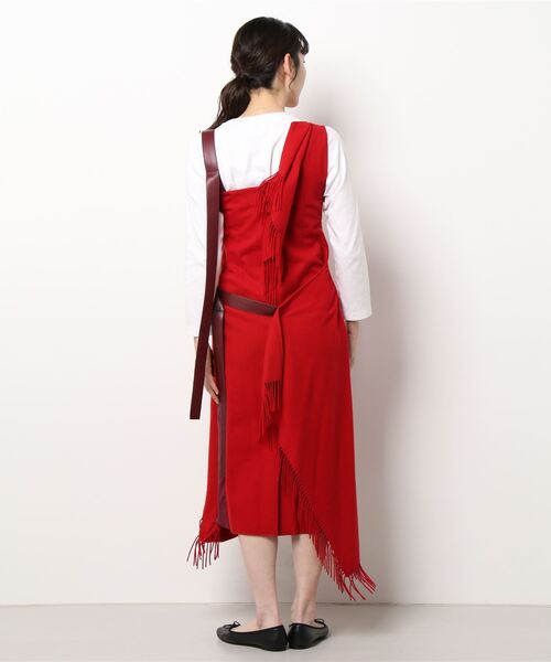 iRENE（アイレネ）の「Fringe Scarf Dress（ワンピース・レディース・レッド/マルチ・36）」の4枚目の写真
