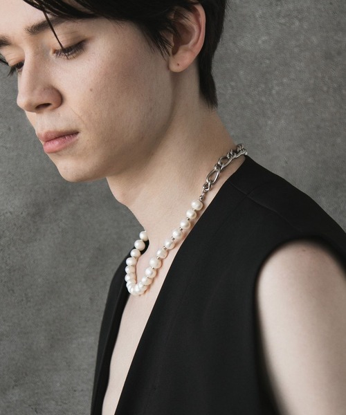 HARE（ハレ）の「BIGパールネックレス(HARE)（ネックレス・メンズ・オフホワイト・FREE）」の7枚目の写真