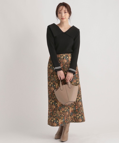 Andemiu（アンデミュウ）の「ビックエリニット264124（ニット/セーター・レディース・ブラック/アイボリー/ラベンダー/ベージュ・FREE）」の7枚目の写真