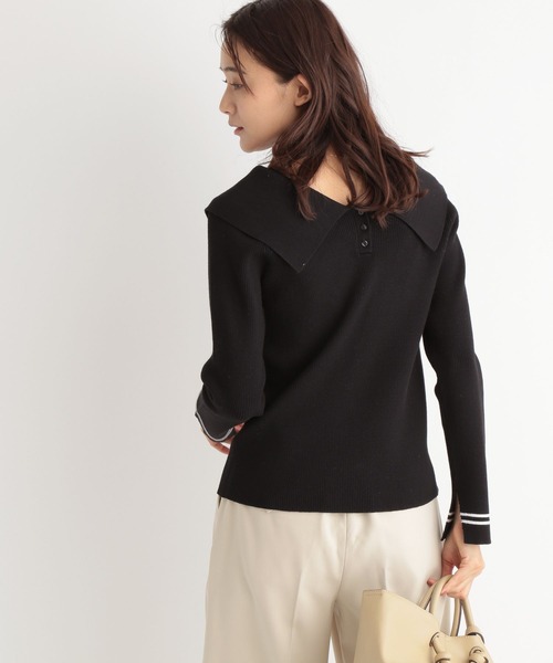 Andemiu（アンデミュウ）の「ビックエリニット264124（ニット/セーター・レディース・ブラック/アイボリー/ラベンダー/ベージュ・FREE）」の9枚目の写真