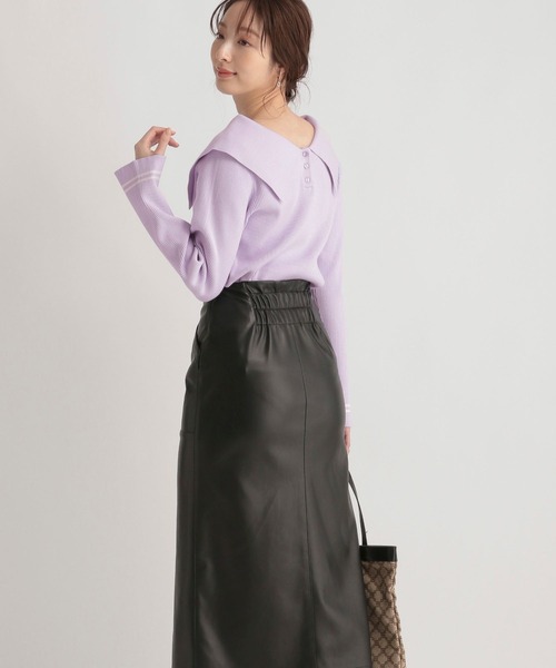 Andemiu（アンデミュウ）の「ビックエリニット264124（ニット/セーター・レディース・ブラック/アイボリー/ラベンダー/ベージュ・FREE）」の18枚目の写真