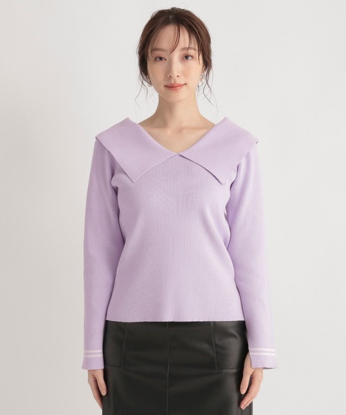 Andemiu（アンデミュウ）の「ビックエリニット264124（ニット/セーター・レディース・ブラック/アイボリー/ラベンダー/ベージュ・FREE）」の20枚目の写真