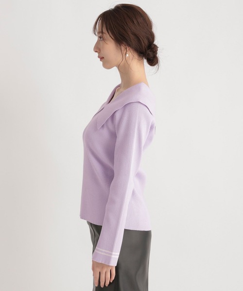 Andemiu（アンデミュウ）の「ビックエリニット264124（ニット/セーター・レディース・ブラック/アイボリー/ラベンダー/ベージュ・FREE）」の21枚目の写真