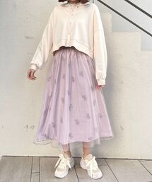 MAJESTIC LEGON | エンブロイダリーチュールスカート(スカート)