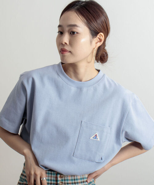 GEVACO（ゲバコ）の「【GEVACO/ゲバコ】オープンエンド度詰め天竺 半袖ポケット付きTシャツ（Tシャツ/カットソー・メンズ・ホワイト/ベージュ/ネイビー/サックスブルー/ピンク・SMALL/MEDIUM/LARGE）」の4枚目の写真