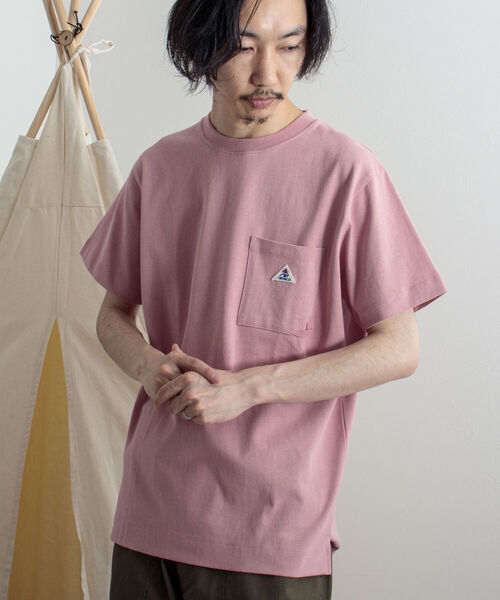 GEVACO（ゲバコ）の「【GEVACO/ゲバコ】オープンエンド度詰め天竺 半袖ポケット付きTシャツ（Tシャツ/カットソー・メンズ・ホワイト/ベージュ/ネイビー/サックスブルー/ピンク・SMALL/MEDIUM/LARGE）」の10枚目の写真