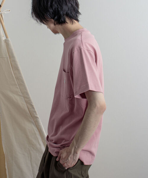 GEVACO（ゲバコ）の「【GEVACO/ゲバコ】オープンエンド度詰め天竺 半袖ポケット付きTシャツ（Tシャツ/カットソー・メンズ・ホワイト/ベージュ/ネイビー/サックスブルー/ピンク・SMALL/MEDIUM/LARGE）」の12枚目の写真