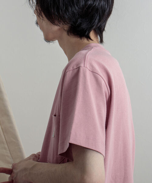 GEVACO（ゲバコ）の「【GEVACO/ゲバコ】オープンエンド度詰め天竺 半袖ポケット付きTシャツ（Tシャツ/カットソー・メンズ・ホワイト/ベージュ/ネイビー/サックスブルー/ピンク・SMALL/MEDIUM/LARGE）」の14枚目の写真