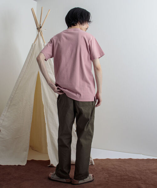 GEVACO（ゲバコ）の「【GEVACO/ゲバコ】オープンエンド度詰め天竺 半袖ポケット付きTシャツ（Tシャツ/カットソー・メンズ・ホワイト/ベージュ/ネイビー/サックスブルー/ピンク・SMALL/MEDIUM/LARGE）」の16枚目の写真