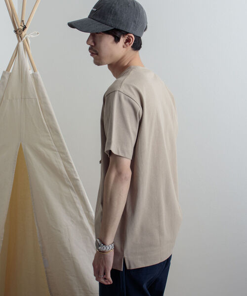 GEVACO（ゲバコ）の「【GEVACO/ゲバコ】オープンエンド度詰め天竺 半袖ポケット付きTシャツ（Tシャツ/カットソー・メンズ・ホワイト/ベージュ/ネイビー/サックスブルー/ピンク・SMALL/MEDIUM/LARGE）」の21枚目の写真