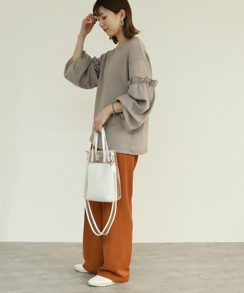 reca（レカ）の「ボリューム袖カットソー（Tシャツ/カットソー・レディース・グレー/グレイッシュベージュ/チャコール・FREE）」の8枚目の写真