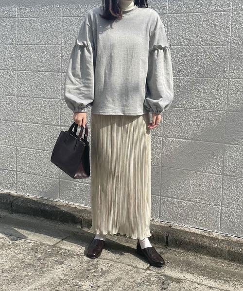 reca（レカ）の「ボリューム袖カットソー（Tシャツ/カットソー・レディース・グレー/グレイッシュベージュ/チャコール・FREE）」の19枚目の写真