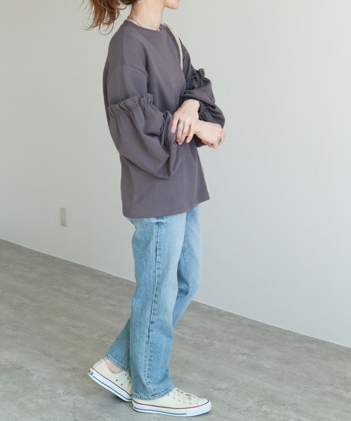 reca（レカ）の「ボリューム袖カットソー（Tシャツ/カットソー・レディース・グレー/グレイッシュベージュ/チャコール・FREE）」の14枚目の写真