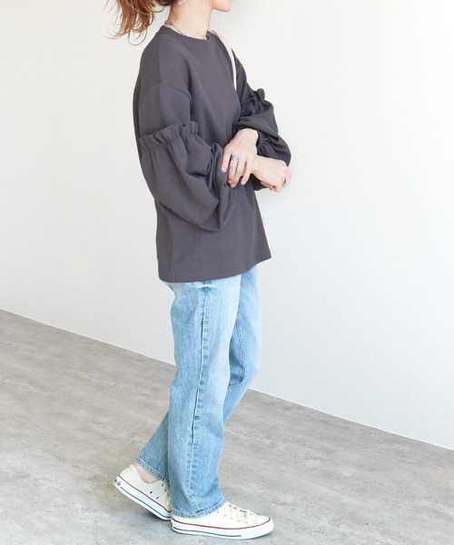 reca（レカ）の「ボリューム袖カットソー（Tシャツ/カットソー・レディース・グレー/グレイッシュベージュ/チャコール・FREE）」の15枚目の写真