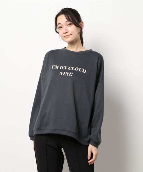 Samansa Mos2 blue(サマンサモスモスブルー)の「裏毛ロゴスウェット(スウェット・レディース・シルバーグレー/オフホワイト/サックスブルー/チャコール/ミント・フリ-)」の10枚目の写真