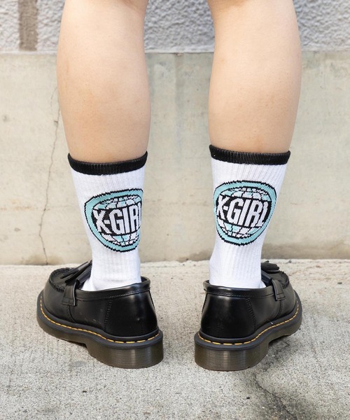 World Logo Rib Socks ワールドロゴ リブソックス ソックス 靴下 X Girl エックスガール のファッション通販 Zozotown