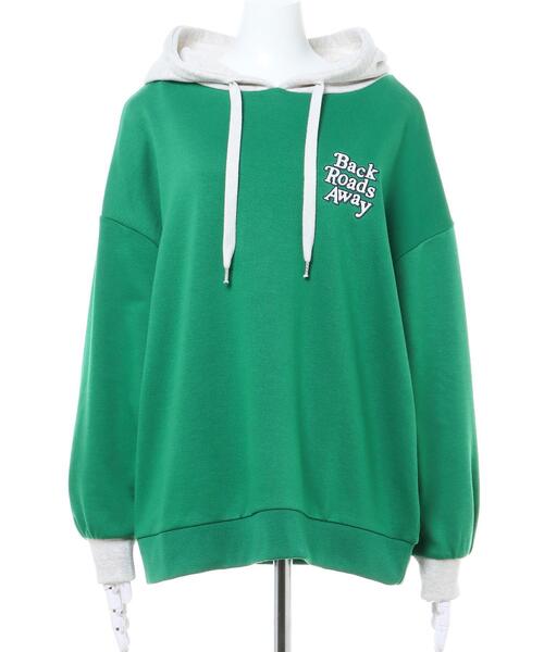 INGNI(イング)の「配色刺繍ロゴパーカー(Tシャツ/カットソー・レディース・グリーン/オフホワイト/ネイビー/オートミール・M)」の5枚目の写真