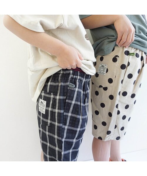 BREEZE（ブリーズ）の「WEB限定 シェフショーツ（その他パンツ・キッズ・インディゴブルー/チャコール/チェック/キャメル/ブラック/ストライプ/キナリ/カモフラージュ/ベージュ・100/80/130/90/140/110/120）」の12枚目の写真