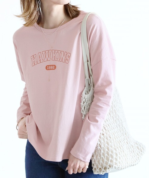 reca(レカ)の「アーチロゴプリントTシャツ(Tシャツ/カットソー・レディース・グレー/ピンク/ブルー/クリーム・FREE)」の4枚目の写真