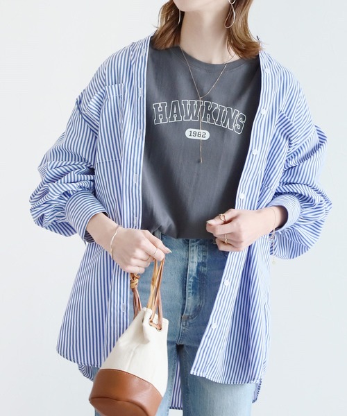 reca(レカ)の「アーチロゴプリントTシャツ(Tシャツ/カットソー・レディース・グレー/ピンク/ブルー/クリーム・FREE)」の19枚目の写真