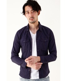 TORNADO MART∴タックストライプシャツブルゾン