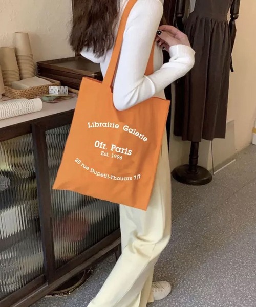 ammy.（エイミードット）の「【 ammy. / エイミードット 】 韓国風 ロゴ トートバッグ（トートバッグ・レディース・ブルー/レッド/ネイビー/グレー/ブラック/イエロー/オレンジ/ダークベージュ/グリーン/パープル/ワインレッド/ホワイト・FREE）」の18枚目の写真