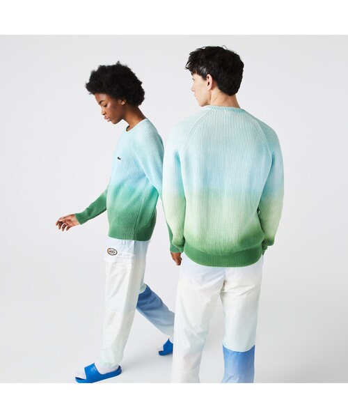 LACOSTE L!VE(ラコステライブ)の「ラコステライブ グラデーションカラーリラックスフィットセーター(ニット/セーター・メンズ・グリーン・S/XS/L/M)」の3枚目の写真