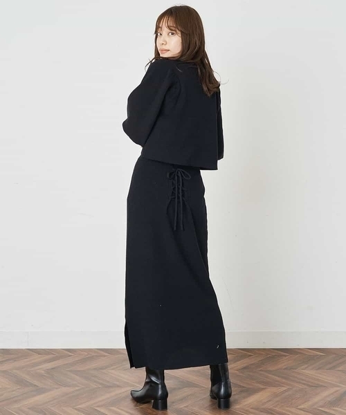 A de a.v.v（アードアー・ヴェ・ヴェ）の「［SET UP対応］レースアップ袖コンシャスニット（ニット/セーター・レディース・ピンク/ブラック/ホワイト・39）」の10枚目の写真