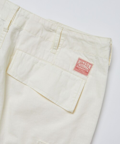 HINSON（ヒンソン）の「HINSON/ヒンソン 別注 CARGO SHORTS/カーゴ ショーツ/6ポケットパンツ（カーゴパンツ・メンズ・ブラック/オリーブ/グリーン系その他/オフホワイト・SMALL/MEDIUM/LARGE）」の12枚目の写真