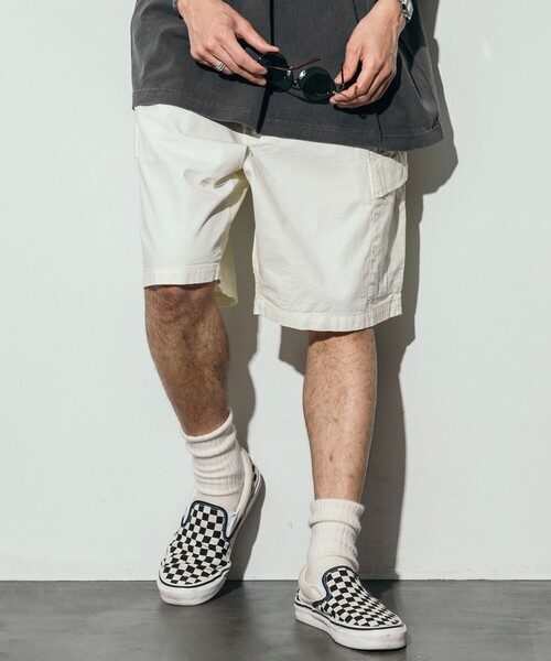 HINSON（ヒンソン）の「HINSON/ヒンソン 別注 CARGO SHORTS/カーゴ ショーツ/6ポケットパンツ（カーゴパンツ・メンズ・ブラック/オリーブ/グリーン系その他/オフホワイト・SMALL/MEDIUM/LARGE）」の13枚目の写真