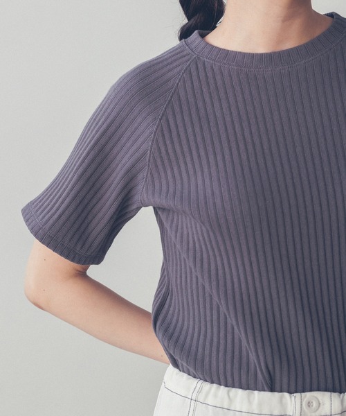 khakito(カーキト)の「ランダムテレコ ラグランTシャツ(Tシャツ/カットソー・レディース・アイボリー/レッド/チャコール・FREE)」の9枚目の写真