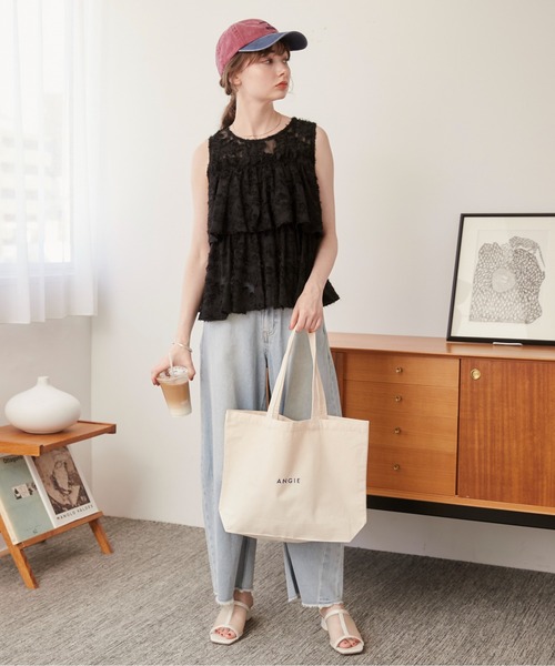 ANGIE(アンジー)の「【A4サイズ収納可】ANGIE ロゴ 刺繍 トートバッグ(トートバッグ・レディース・ホワイト×レッド/ホワイト×ブルー/ホワイト×グリーン/ホワイト×ブラック/レッド系その他/ブルー系その他/グリーン系その他/ブラック系その他・FREE)」の17枚目の写真