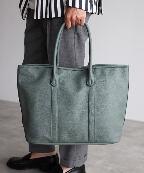GUSCIO UOMO(グッシオ ウォーモ)の「【グッシオ ウォーモ】PUレザー トートバッグ 軽量 通勤通学(ビジネスバッグ・メンズ・ブラック/カーキ/グリーン・FREE)」の3枚目の写真