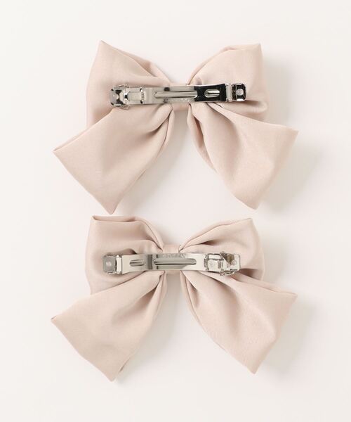 one after another NICE CLAUP（ワンアフターアナザーナイスクラップ）の「ミニリボンバレッタ2個セット（バレッタ/ヘアクリップ・レディース・ブラック/ライトベージュ・FREE）」の3枚目の写真