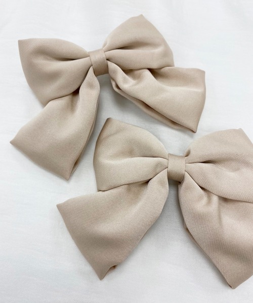 one after another NICE CLAUP（ワンアフターアナザーナイスクラップ）の「ミニリボンバレッタ2個セット（バレッタ/ヘアクリップ・レディース・ブラック/ライトベージュ・FREE）」の6枚目の写真