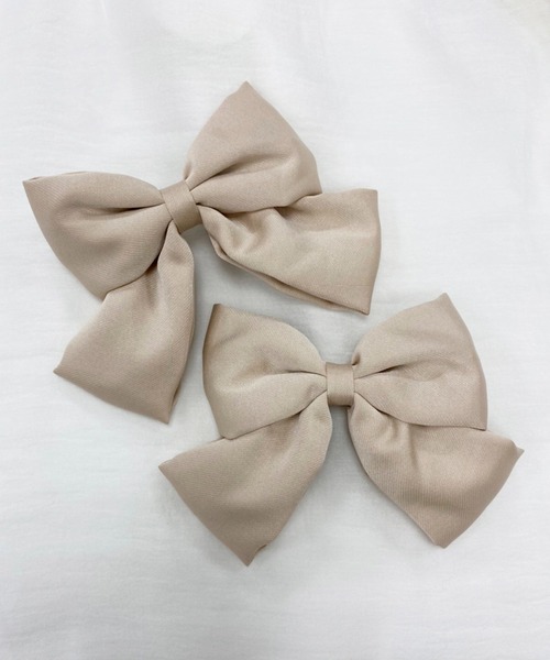 one after another NICE CLAUP（ワンアフターアナザーナイスクラップ）の「ミニリボンバレッタ2個セット（バレッタ/ヘアクリップ・レディース・ブラック/ライトベージュ・FREE）」の8枚目の写真