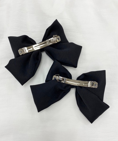 one after another NICE CLAUP（ワンアフターアナザーナイスクラップ）の「ミニリボンバレッタ2個セット（バレッタ/ヘアクリップ・レディース・ブラック/ライトベージュ・FREE）」の4枚目の写真