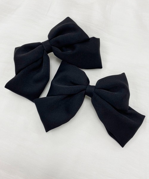 one after another NICE CLAUP（ワンアフターアナザーナイスクラップ）の「ミニリボンバレッタ2個セット（バレッタ/ヘアクリップ・レディース・ブラック/ライトベージュ・FREE）」の5枚目の写真