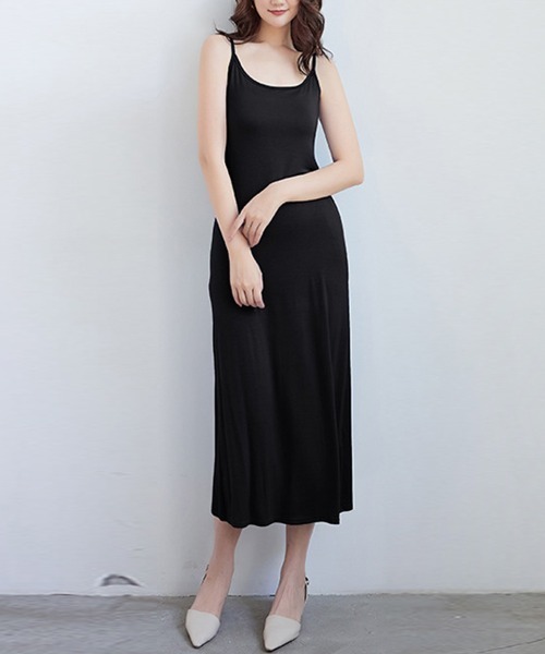 Doux Belle(ドゥーベル)の「ロング丈キャミワンピース(ワンピース・レディース・ホワイト/ブラック/ダークブラウン/ベージュ/グレー/ブルー・MEDIUM)」の14枚目の写真