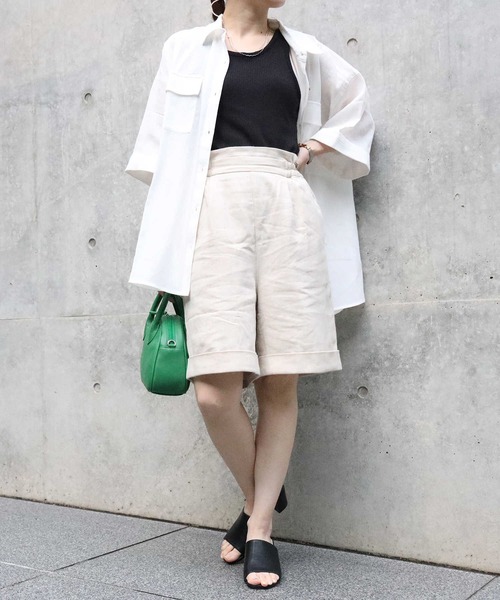 HONEYSUCKLE ROSE（ハニーサックルローズ）の「【HONEYSUCKLE ROSE】メンアサタックショーツ（その他パンツ・レディース・キナリ/ネイビー・L/M）」の2枚目の写真