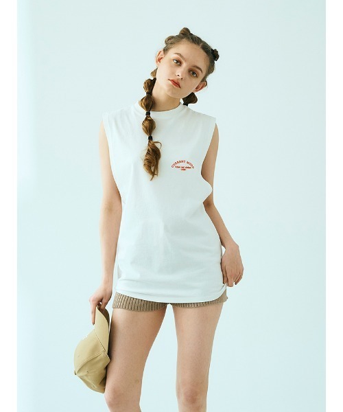 ENVYM（アンビー）の「ルーズロゴＮ／ＳＴＥＥ（Tシャツ/カットソー・レディース・ホワイト/ベージュ/ブラック・FREE）」の2枚目の写真